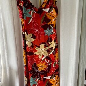 Floral Sleeveless Dress - Red, Yellow, and Blue